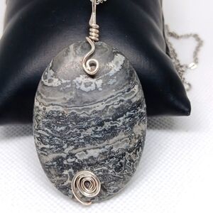 Picture Jasper Pendant Necklace